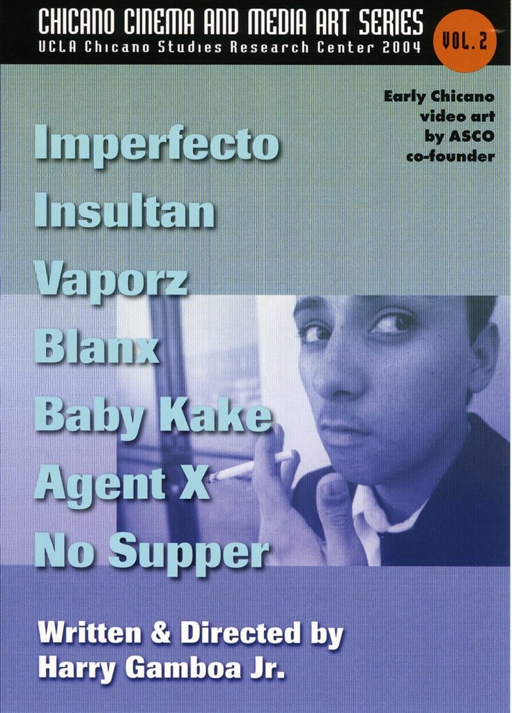 DVD cover with a light blue background and film still of a young man holding a cigarette looking to the side, with shorts titles on the left.