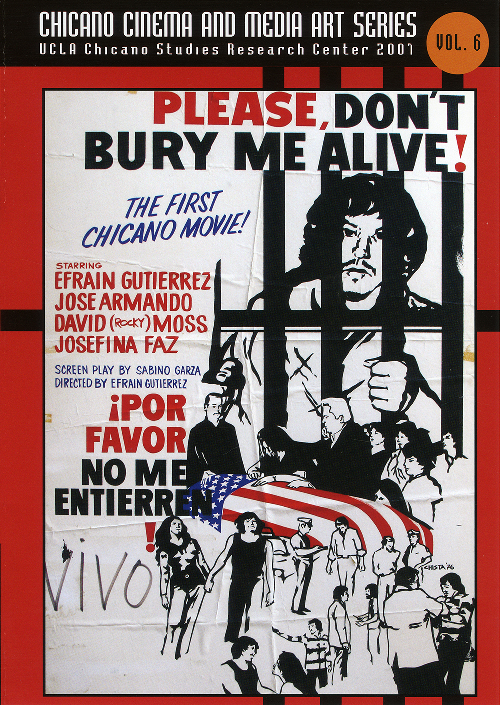 DVD cover showing a black, white, and red illustrated poster with people, an American flag, and a man behind bars.