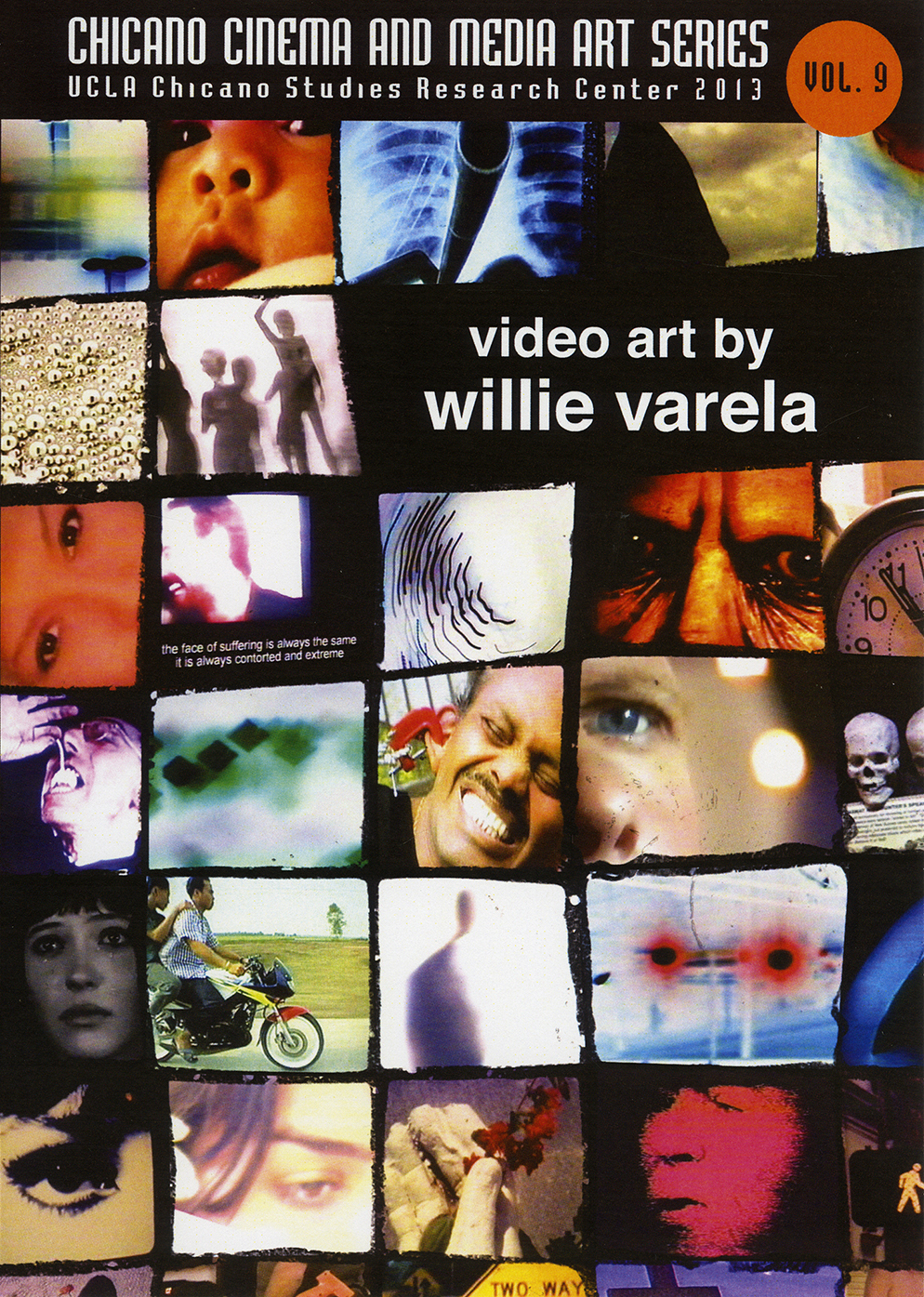 DVD cover showing a collage of colorful film stills, including close-ups of faces and eyes, an X-ray, a clock, a motorcycle rider, and a skull.