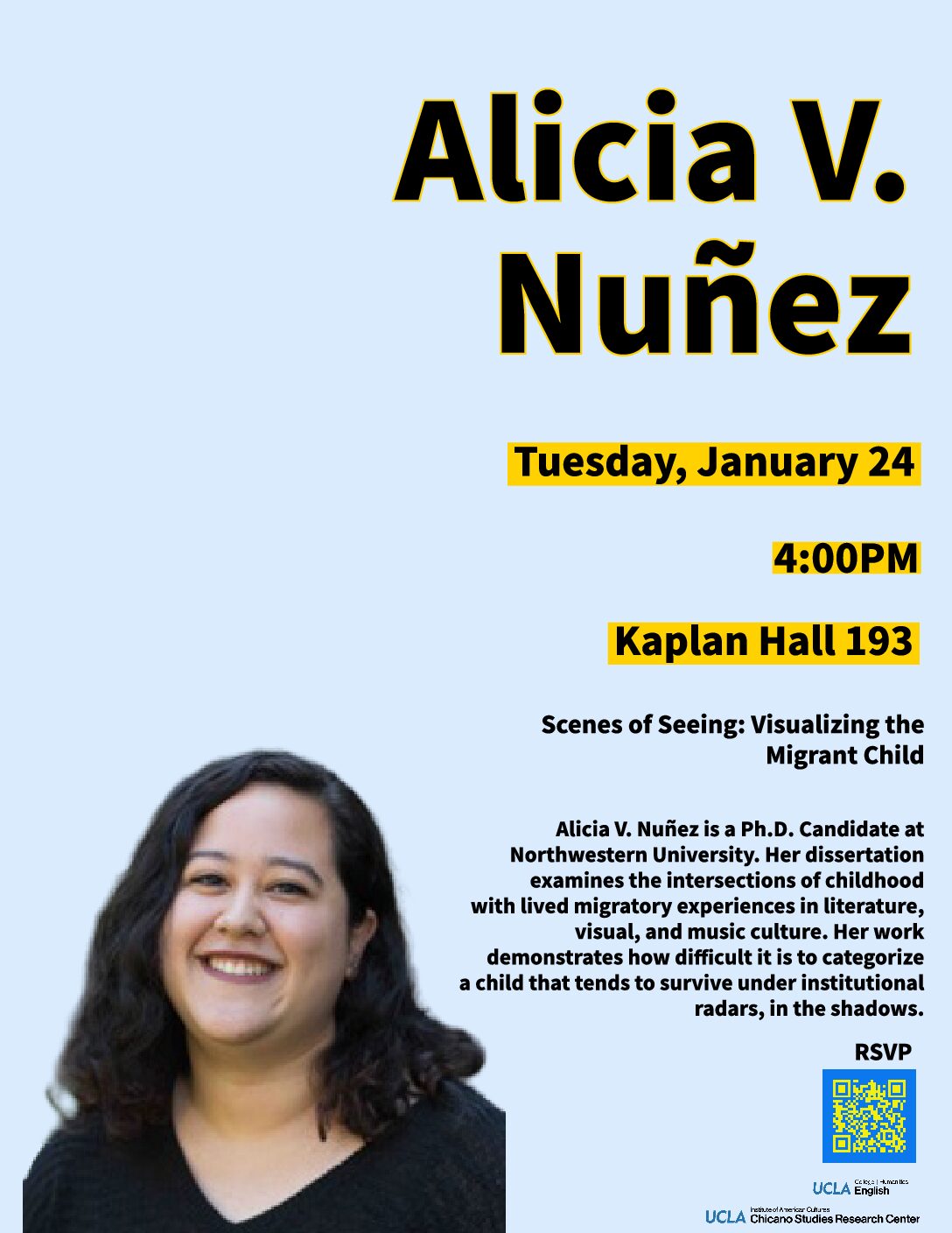 Talk: Alicia V. Núñez presents “Scenes of Seeing: Visualizing the Migrant Child”