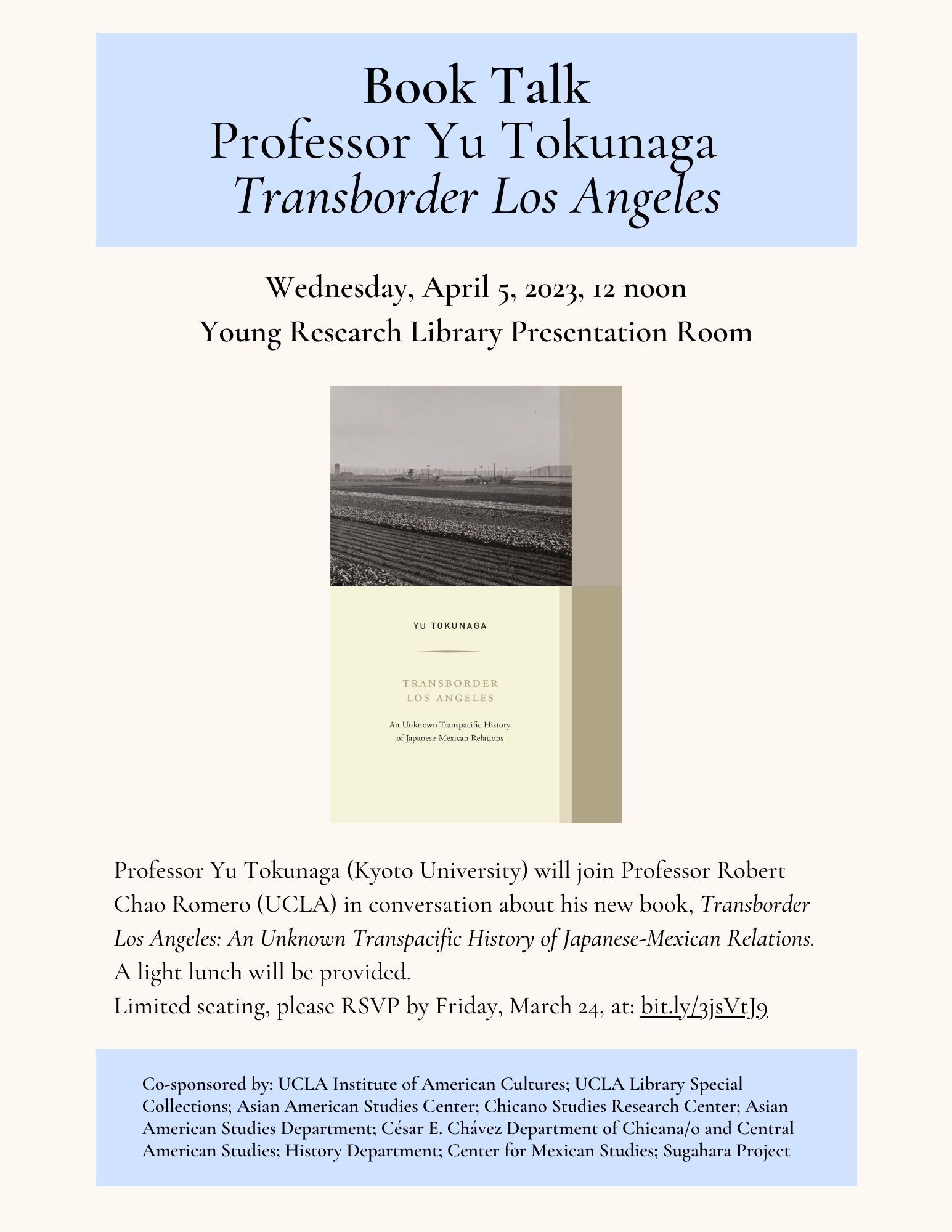 Book Talk: Yu Tokunaga Presents “Transborder Los Angeles: An Unknown Transpacific History of Japanese-Mexican Relations”