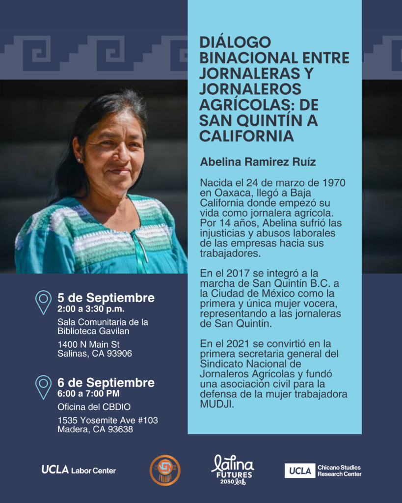 Talk: Abelina Ramirez, General Secretary of SINDJA September 5 & 6, 2024