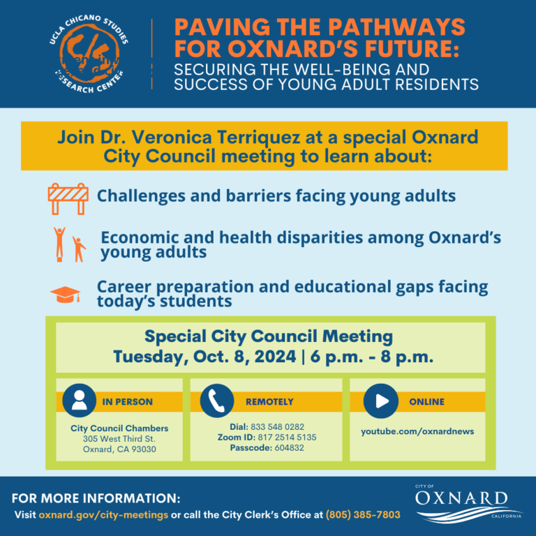 Oxnard City Council Meeting: Veronica Terriquez Presents Thriving Youth Study Results