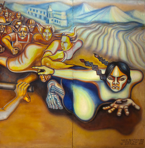 Judith F. Baca (American, born 1946). Uprising of the Mujeres (detail), 1979
