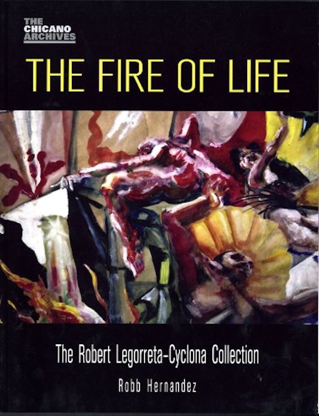 Black book cover with a colorful painting of performers and the title "The Fire of Life" in yellow text.