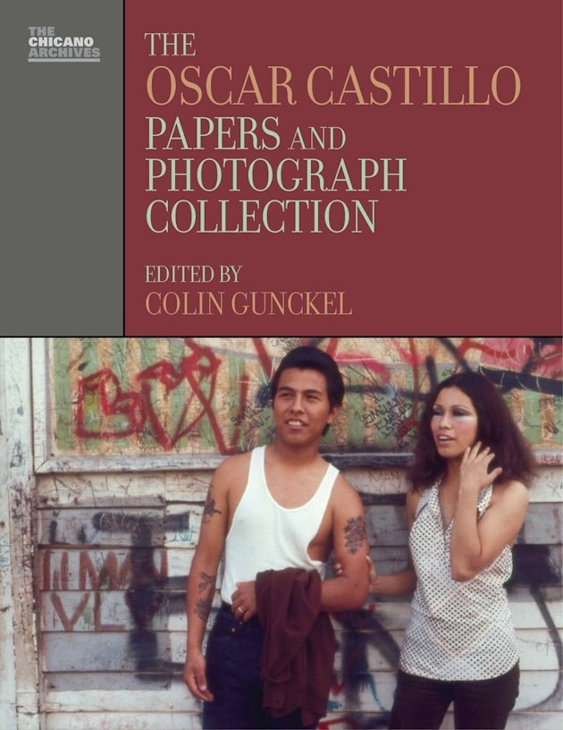 Red and gray book cover with a color photo of a man and woman standing in front of a graffiti-covered wall.