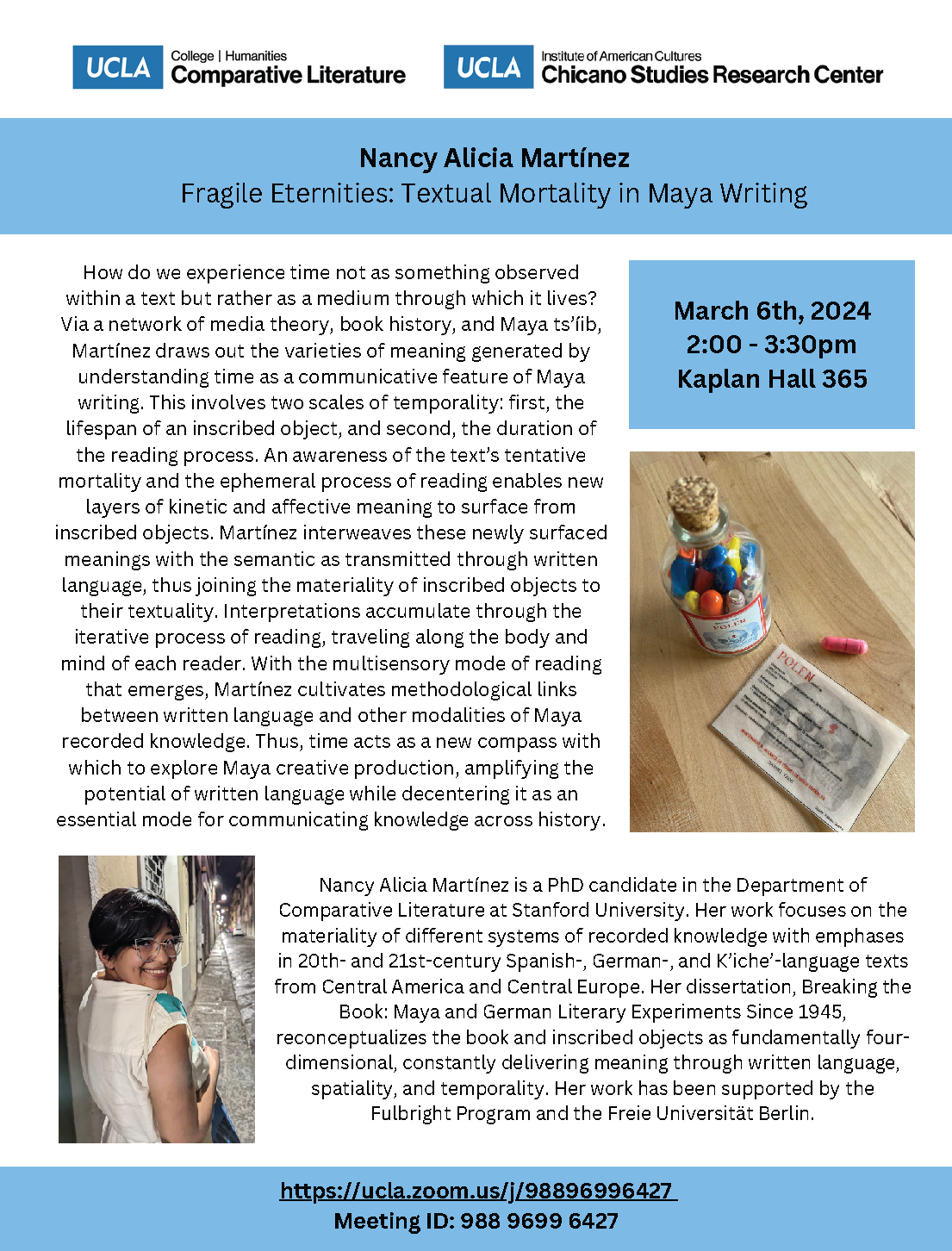 Talk: Nancy Alicia Martínez presents “Fragile Eternities: Textual Mortality in Maya Writing”