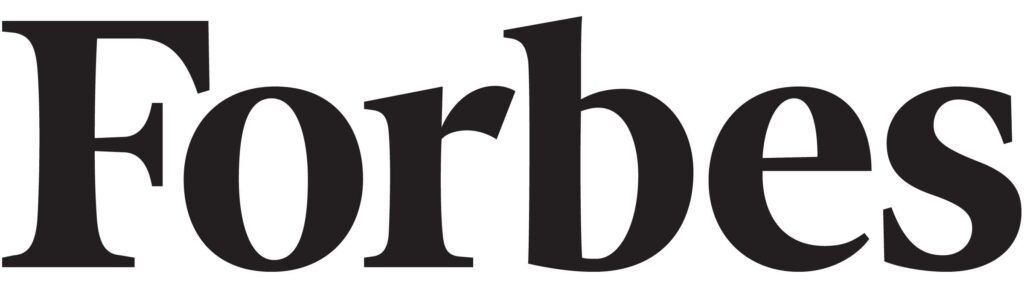 Forbes logo in black lettering on a white background.