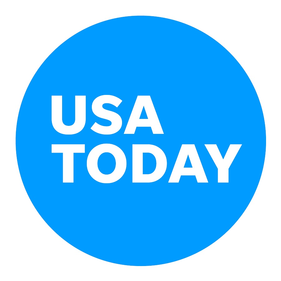 USA Today logo with white lettering inside a blue circle.