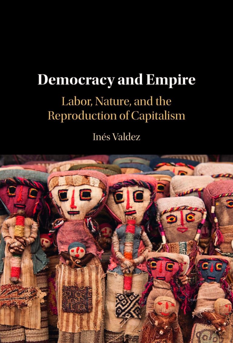 Black Democracy and Empire book cover in gold and white text with an image of colorful carved figures.