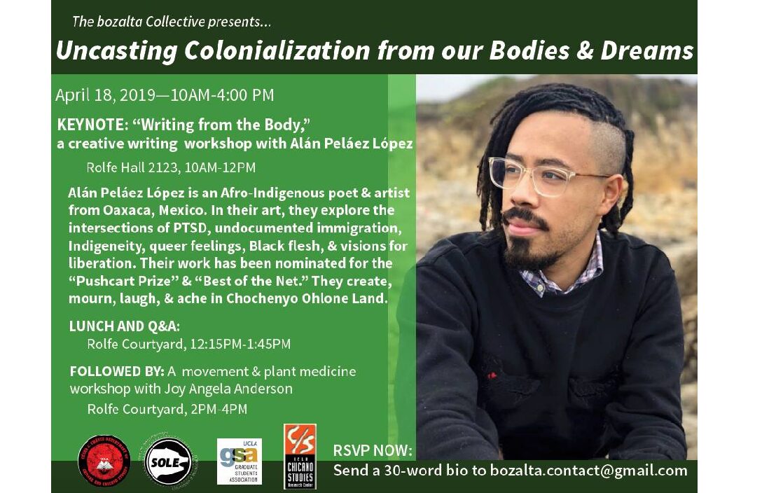 Workshop: “Uncasting Colonization from Our Bodies & Dreams”
