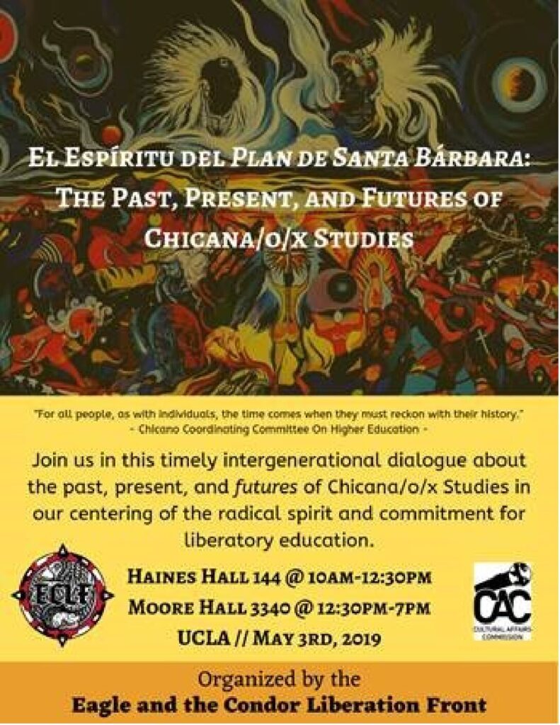 Lecture: “El espíritu del Plan de Santa Bárbara: The Past, Present, and Futures of Chicana/o/x Studies”