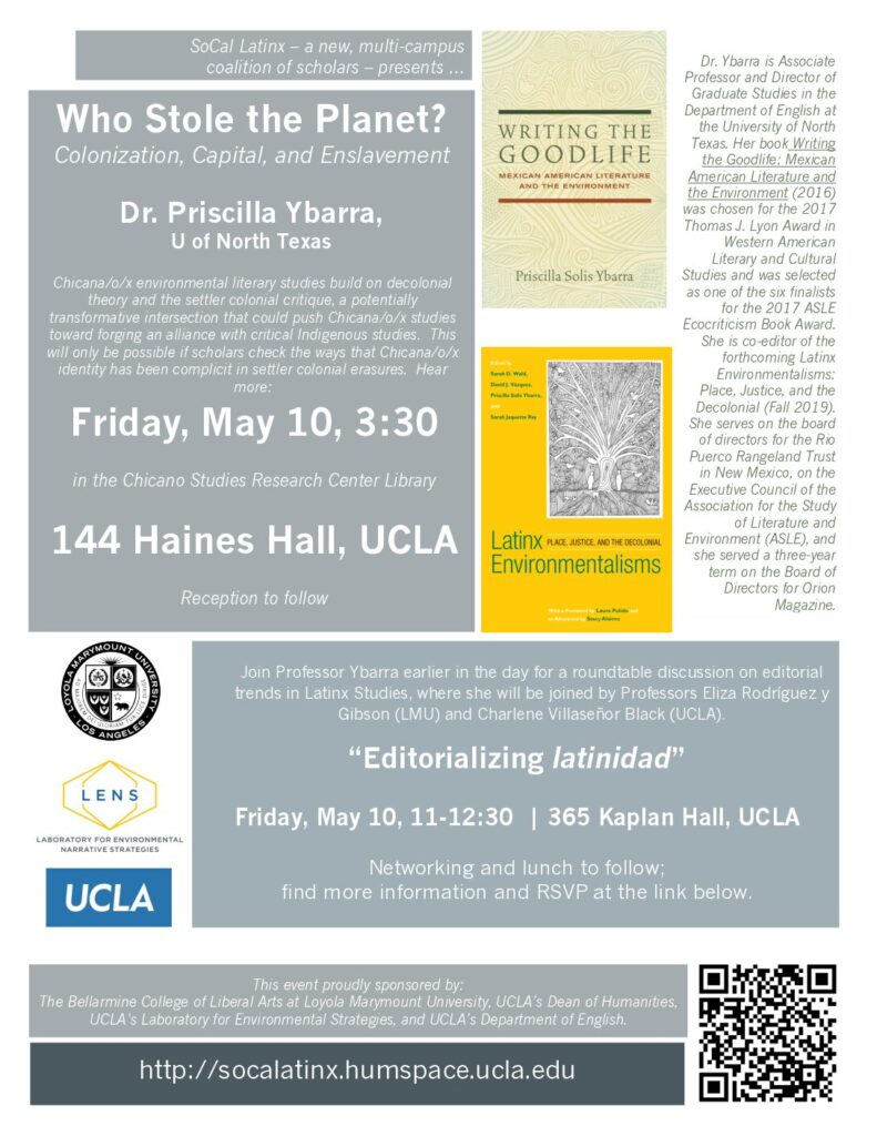 Lecture: Priscilla Ybarra presents “Who Stole the Planet: Colonization, Capital, and Enslavement”
