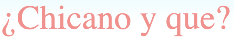 ¿Chicano y que?