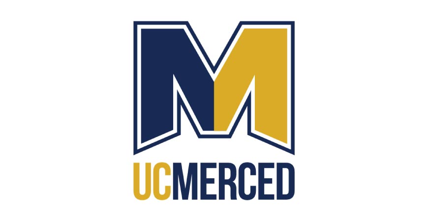 UC Merced logo showing a large blue and gold letter M with "UC Merced" underneath.