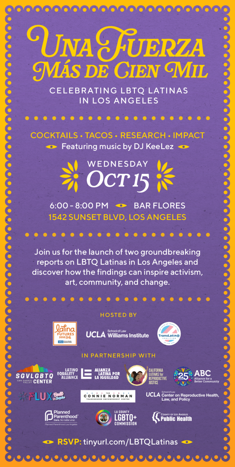 Purple Una Fuerza Mas de Cien Mil flyer with decorative borders, gold and white text, and organization logos.