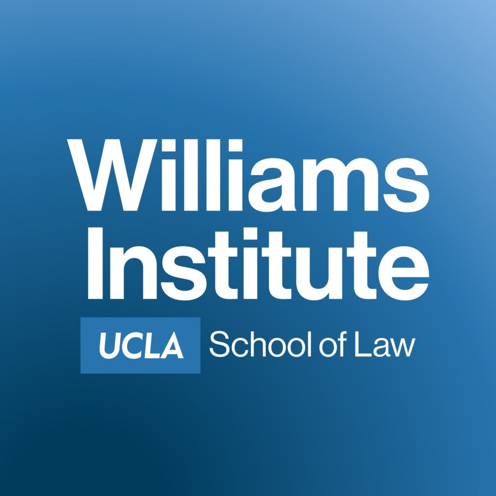 Williams Institute UCLA School of Law logo in white text on a blue background.